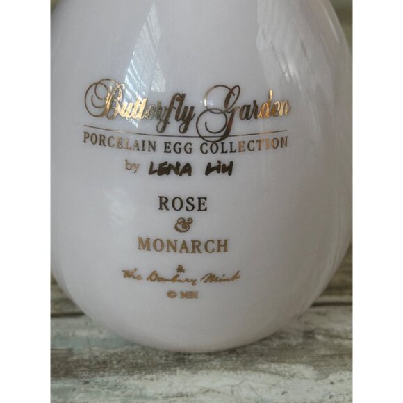 Lena Liu Danbury Mint Butterfly Garden Porcelain Egg Lot of 3 w/Stands 1990s - Picture 13 of 16